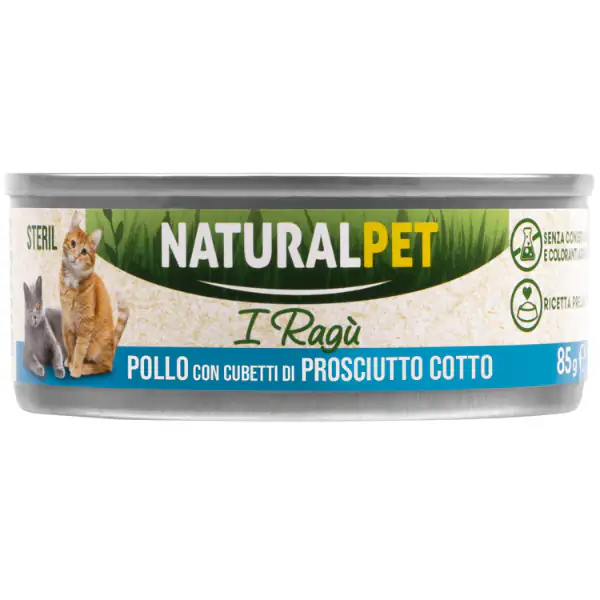 NaturalPet Cat Adult Deliziosi Ragù di carne 85 gr