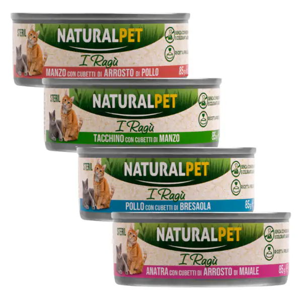 NaturalPet Cat Sterilized Deliziosi Ragù di carne 85 gr