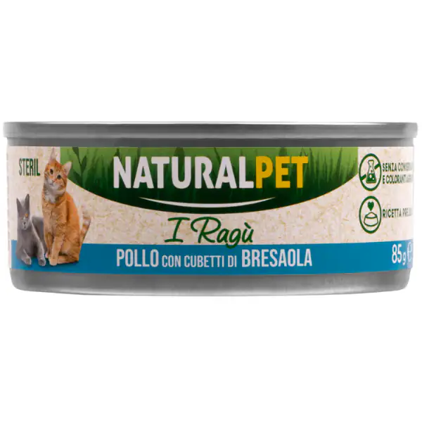 NaturalPet Cat Sterilized Deliziosi Ragù di carne 85 gr