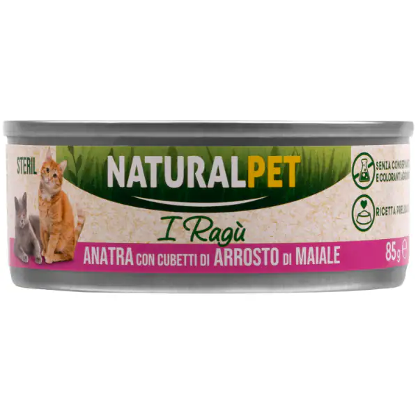 NaturalPet Cat Sterilized Deliziosi Ragù di carne 85 gr