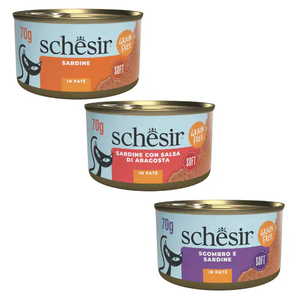Schesir Sardine Soft Patè Cat Adult Grain Free 70 gr