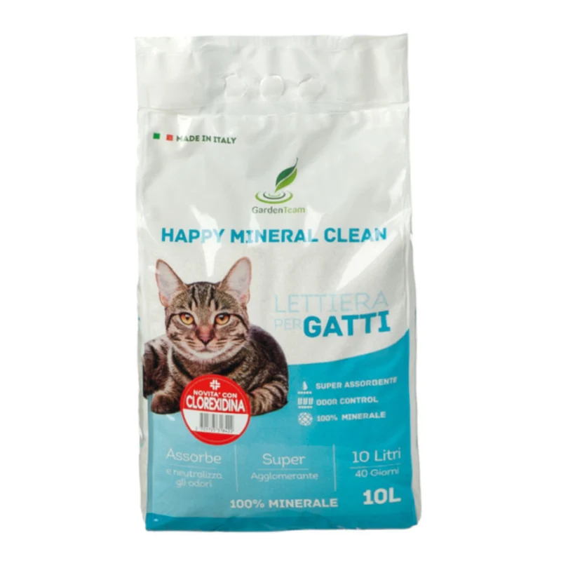 Happy Mineral Clean - Lettiera per gatti agglomerante minerale