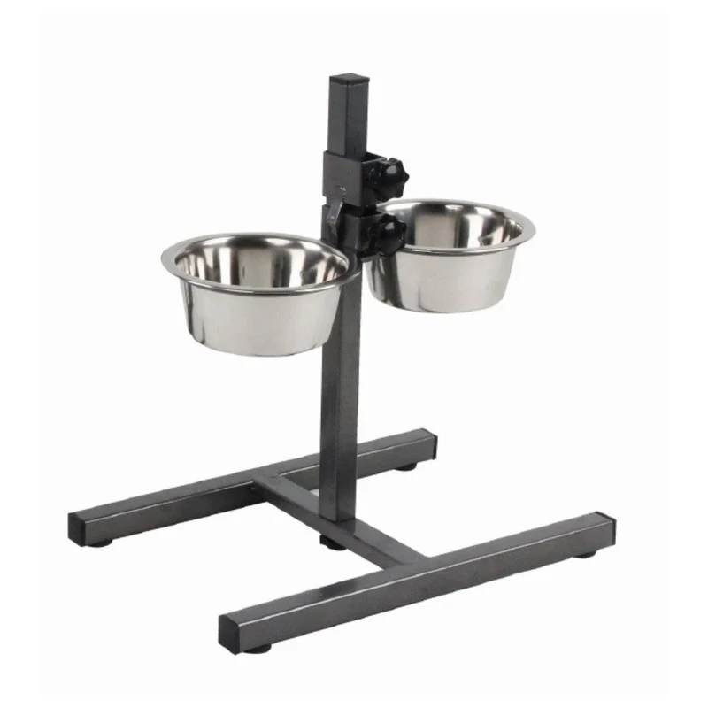 Set 2 ciotole 350 ml con stand regolabile per cani e gatti