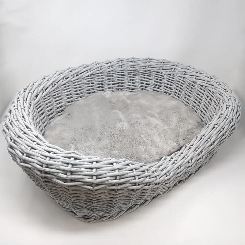 CUCCIA VIMINI GRIGIO CON CUSCINO