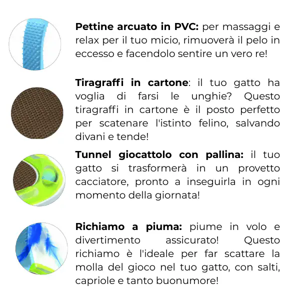 Gioco interattivo per gatti Tiragraffi 4 in 1 Imac
