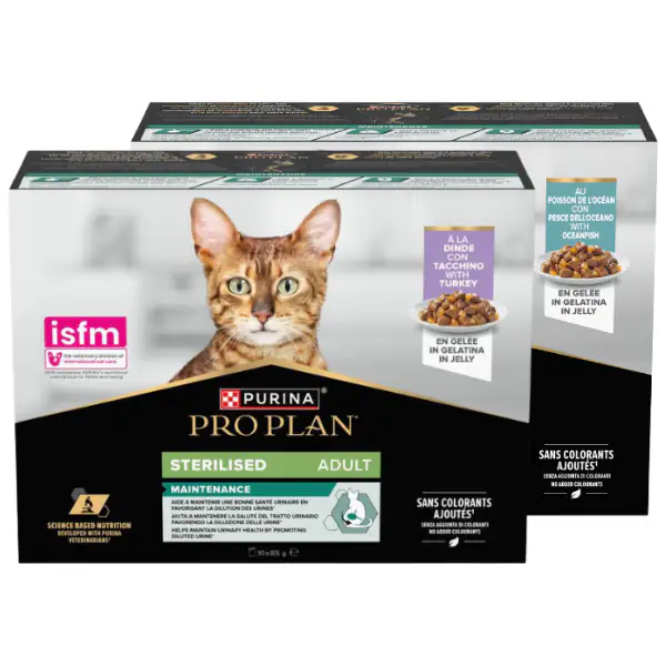 Purina Pro Plan Cat Adult Sterilised Maintenance Multipack in gelatina 10x85g