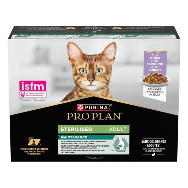 Purina Pro Plan Cat Adult Sterilised Maintenance Multipack in gelatina 10x85g