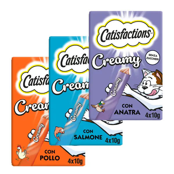 Catisfaction Dreamies Creamy snack per gatti 4x10 gr