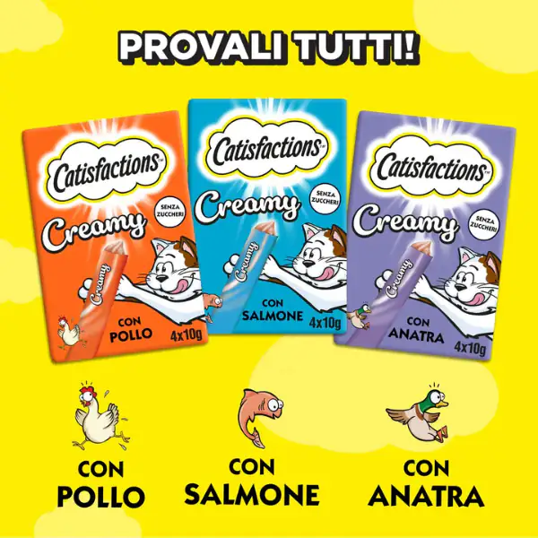 Catisfaction Dreamies Creamy snack per gatti 4x10 gr