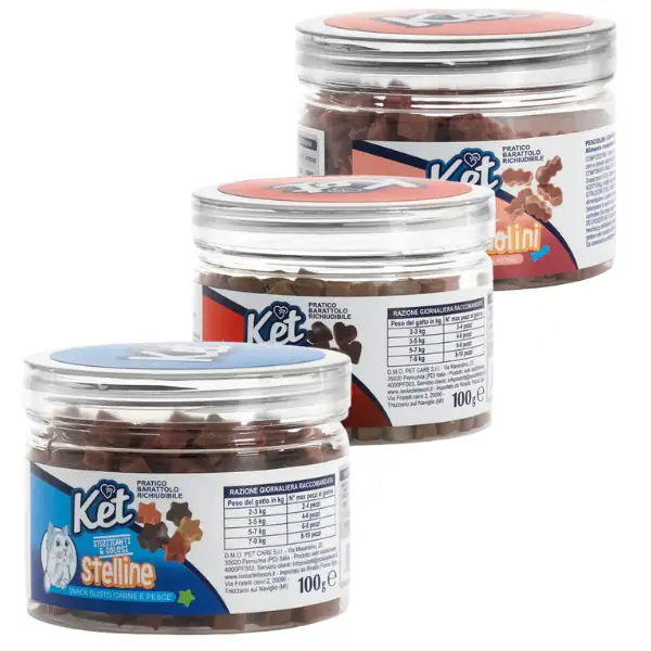 Ket Cat Snack morbidi per gatti in barattolo da 100 gr