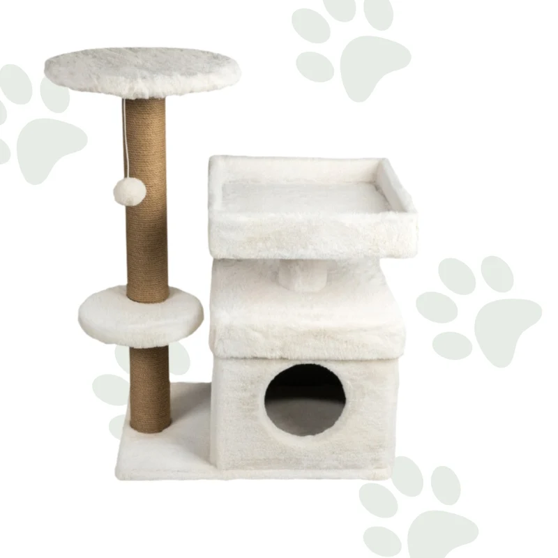 Tiragraffi con Cuccia Cubica e Lettino Morbido 87 cm