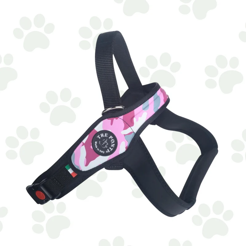 Primo Camouflage - Pettorina per cani rosa