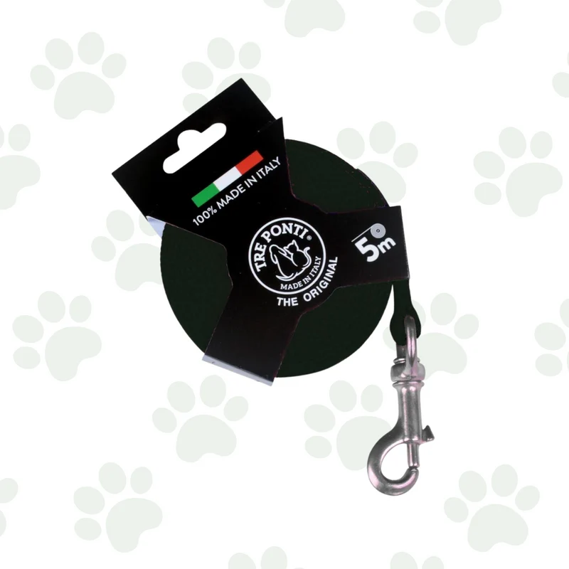 Long Run 5m - Guinzaglio lunghina per cani nero