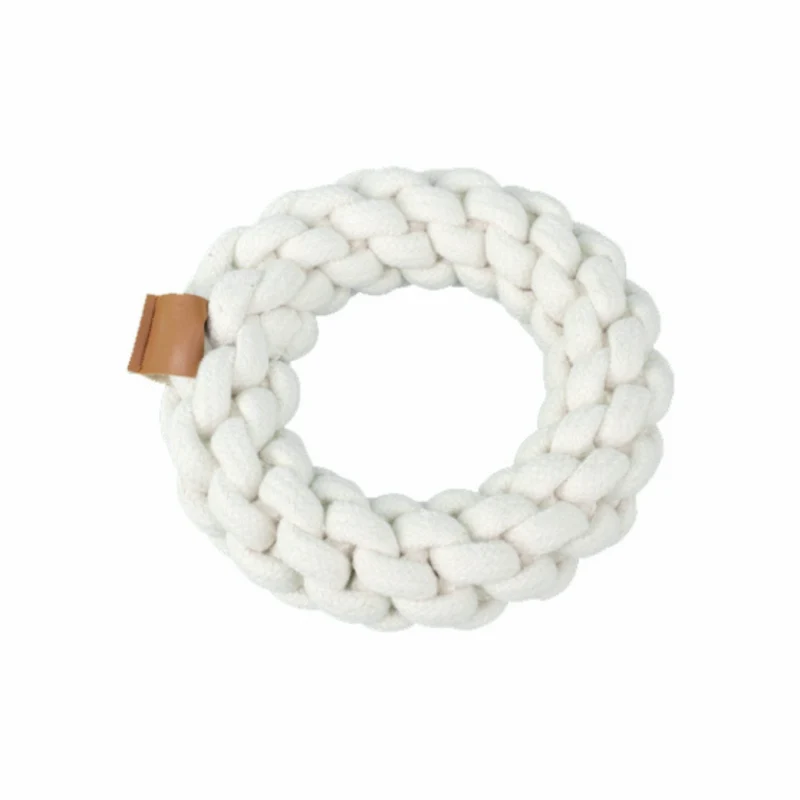 Anello di cotone bianco Gioco per cani