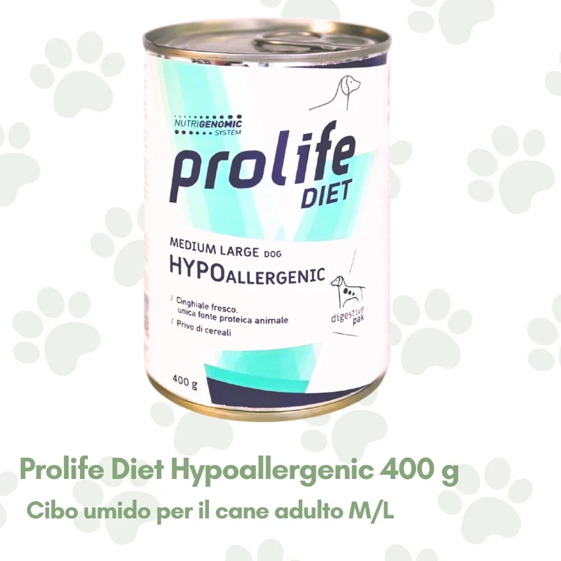 Prolife Diet Hypoallergenic Cane Adulto t. M/L 400g