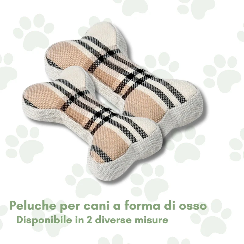 Peluche per cani a forma di osso