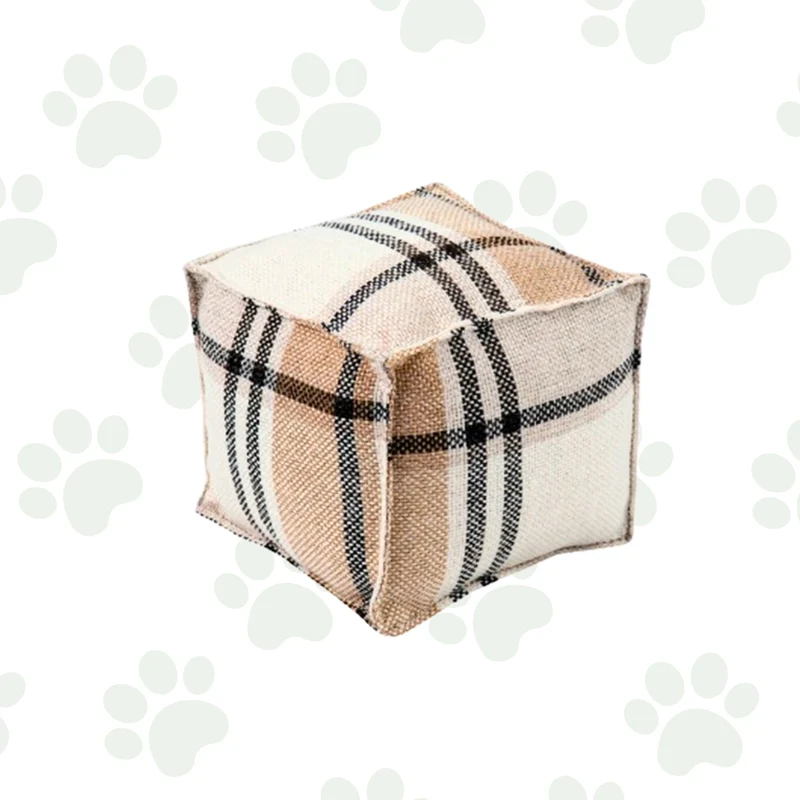 Peluche cubico per cani con fantasia scozzese