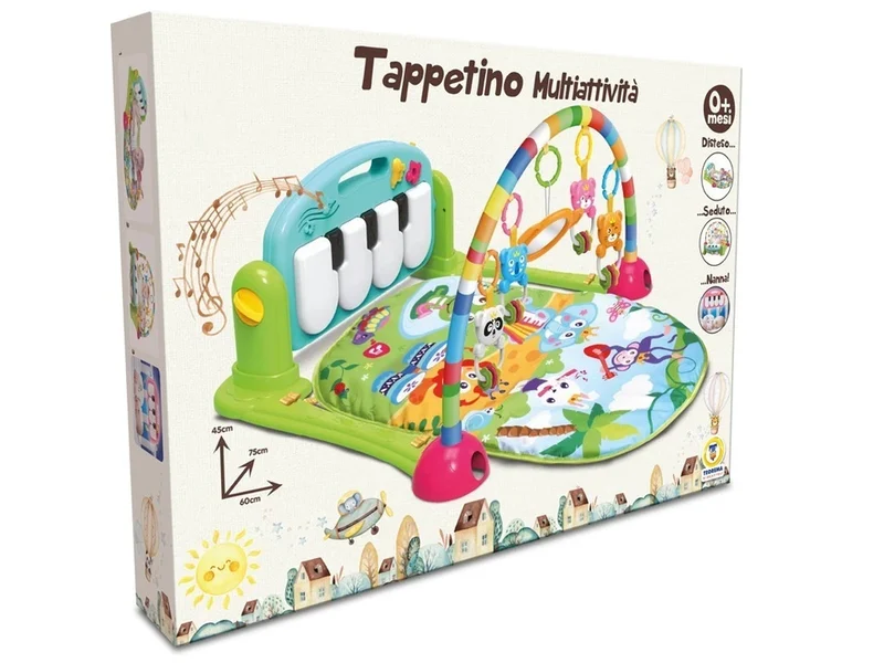 Palestrina tappeto neonato 3 in 1 pianoforte con luci suoni e peluche
