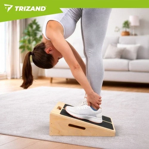 Tavola Inclinata Regolabile in Legno Pedana Fitness Stretching, Squat, Polpacci