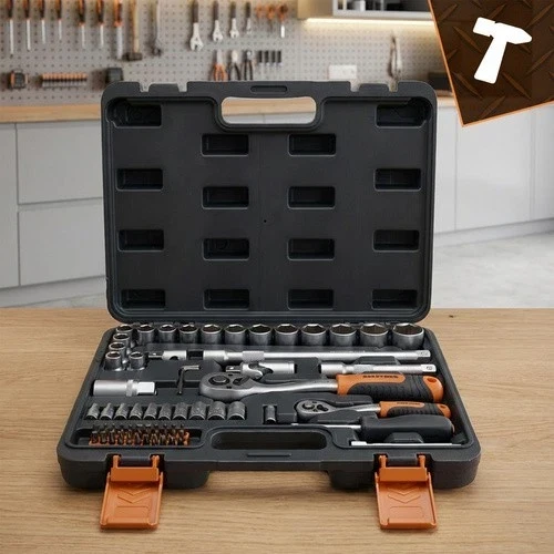 Set di utensili Bigstretch da 72 pezzi, chiavi a bussola da 1/4" e 1/2", cricchetti da 72T