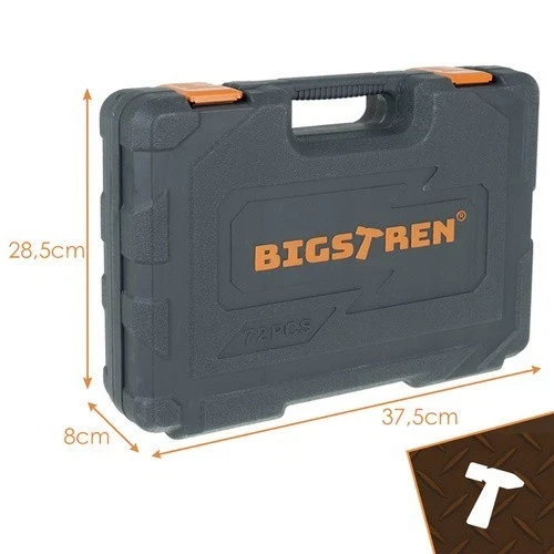 Set di utensili Bigstretch da 72 pezzi, chiavi a bussola da 1/4" e 1/2", cricchetti da 72T