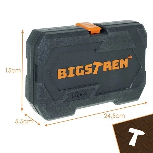 Set di utensili Bigstret, valigetta portautensili da 56 pezzi, chiavi a bussola da 1/4"