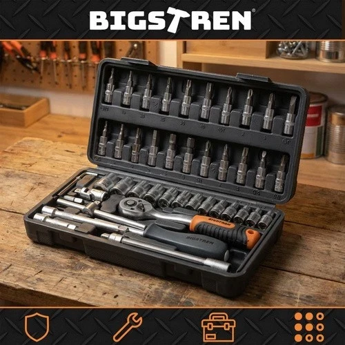 Set di utensili Bigstretch da 46 pezzi, chiavi a bussola 1/4 TORX