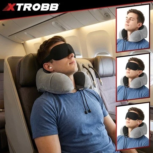 Cuscino da viaggio per il collo, design 3D, poggiatesta per aereo, auto, treno