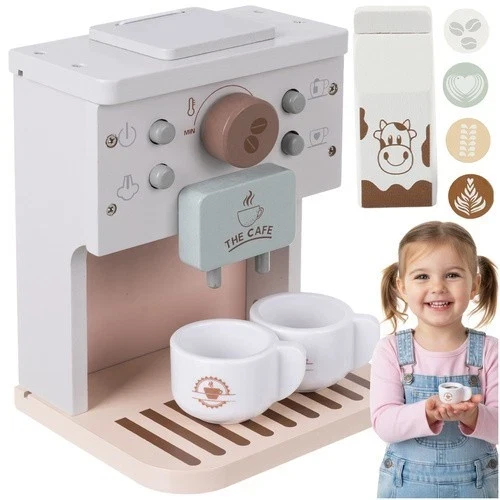 Macchina per il caffè in legno per bambini+ accessori - Giocattolo creativo da regalare