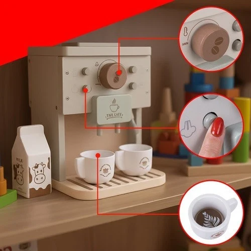 Macchina per il caffè in legno per bambini+ accessori - Giocattolo creativo da regalare