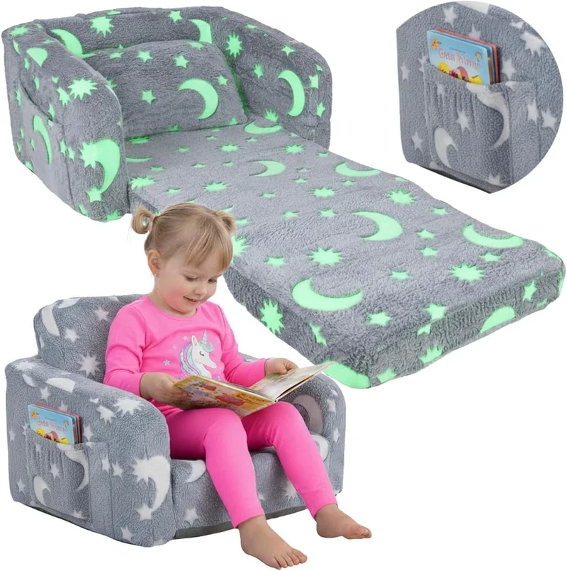 sedia per bambini poltrona lettino bambino con stelle che si illuminano al buio