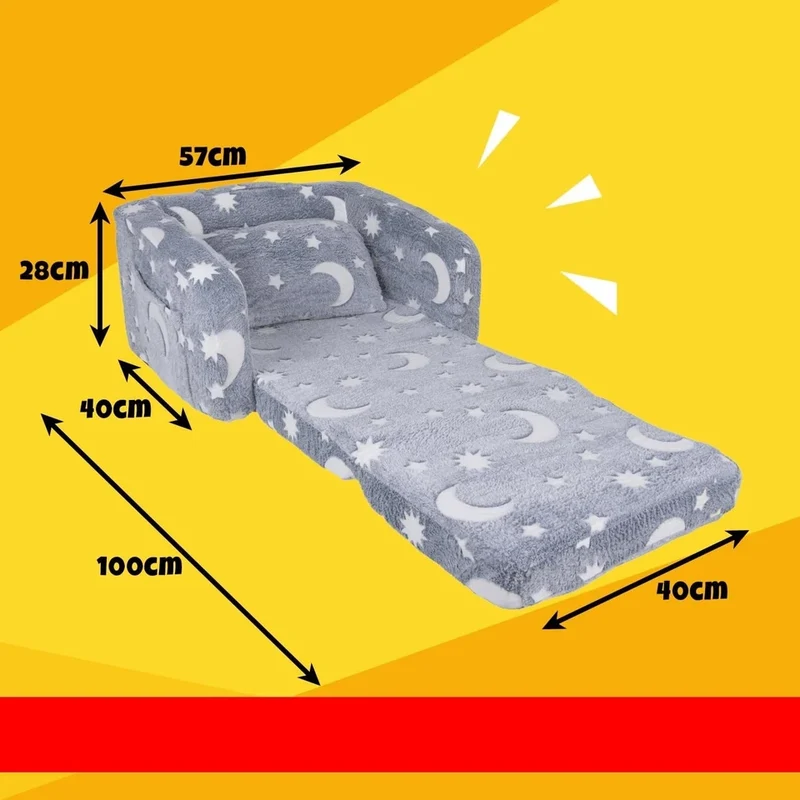 sedia per bambini poltrona lettino bambino con stelle che si illuminano al buio