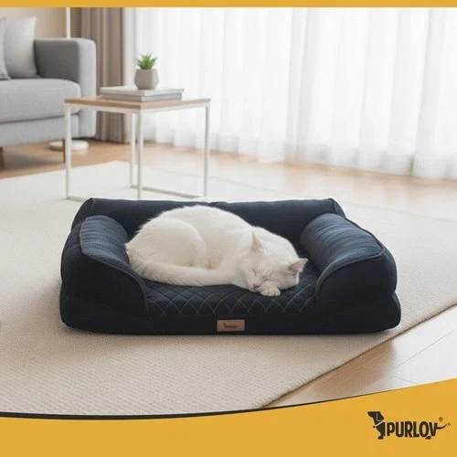 Letto ortopedico S Purlov 65×55×18 cm - schiuma, fodera con cerniera, fondo antiscivolo