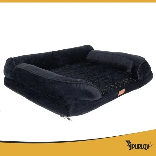 Letto ortopedico S Purlov 65×55×18 cm - schiuma, fodera con cerniera, fondo antiscivolo