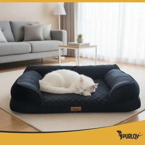 Letto ortopedico Purlov 80x65 cm - schiuma, fodera con cerniera, fondo antiscivolo