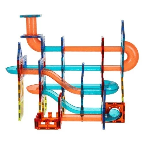 Costruzioni magnetiche giocattolo pista magnetica per biglie 3D per bambini, 110 pezzi!