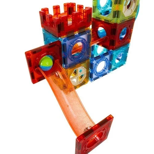 Costruzioni magnetiche giocattolo pista magnetica per biglie 3D per bambini, 110 pezzi!