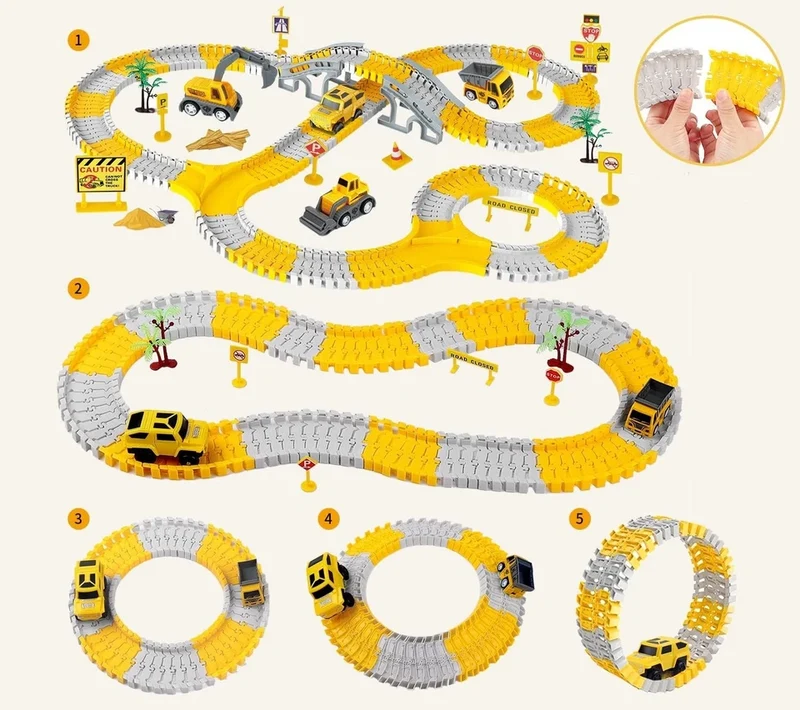 Set costruzioni per pista da corsa per auto e mezzi da lavoro