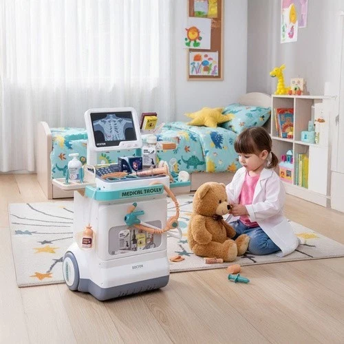 Kit medico per bambini - Stazione medica XXL con carrello ed ECG