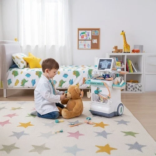 Kit medico per bambini - Stazione medica XXL con carrello ed ECG