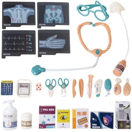 Kit medico per bambini - Stazione medica XXL con carrello ed ECG