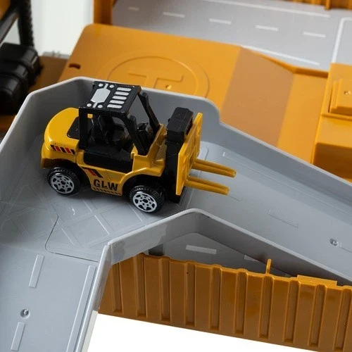 Set veicoli da costruzione con gru e tanti accessori