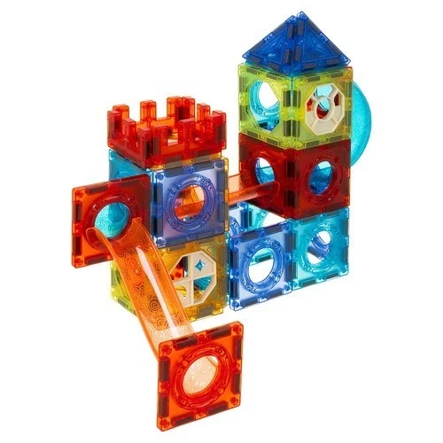 Costruzioni magnetiche giocattolo pista magnetica per biglie 3D per bambini, 96 pezzi!
