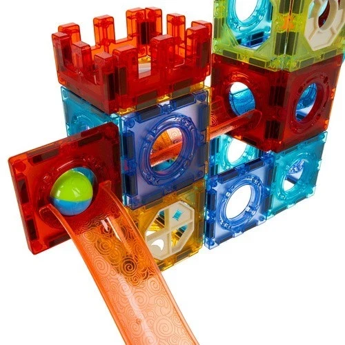 Costruzioni magnetiche giocattolo pista magnetica per biglie 3D per bambini, 96 pezzi!