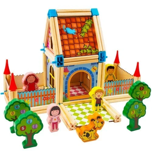 costruzioni per bambini set fattoria animali casetta con accessori blocchi costruzione