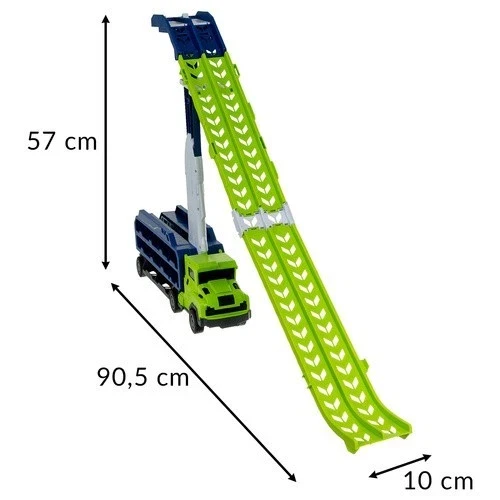 Camion con scivolo per bambini, pista per auto garage per macchinine giocattolo!