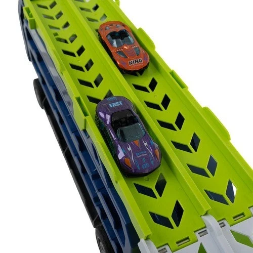 Camion con scivolo per bambini, pista per auto garage per macchinine giocattolo!