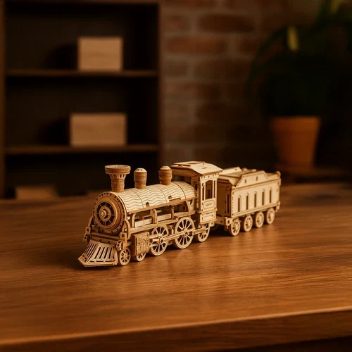 Locomotiva a vapore puzzle 3D con tender: divertimento sicuro e creativo