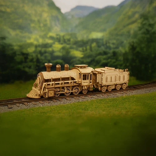 Locomotiva a vapore puzzle 3D con tender: divertimento sicuro e creativo