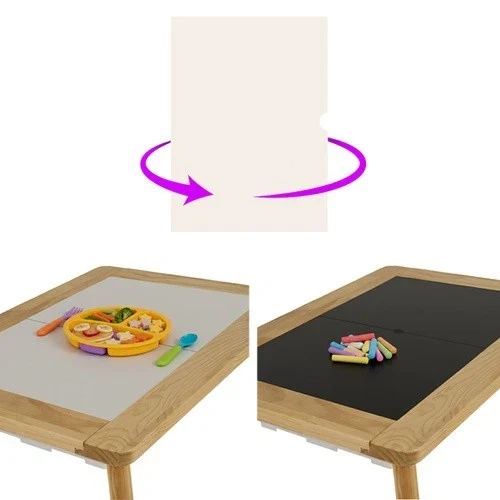 Tavolo per bambini in legno+ 1 sedia tavolino gioco studio lavagna contenitori